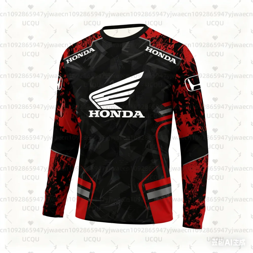 

Высокопроизводительная футболка с длинными рукавами для мотокросса Honda, быстросохнущее дышащее снаряжение для внедорожников и майки для горных велосипедистов