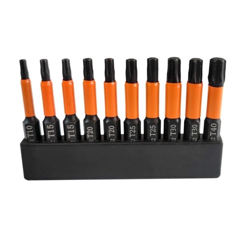 10Pieces Torx Bit Set 1/4Inch Torx Screwdriver Bit Set Impact Magnetic Adapter Hexagon Screwdriver Bit Set Repair Tool M4YD