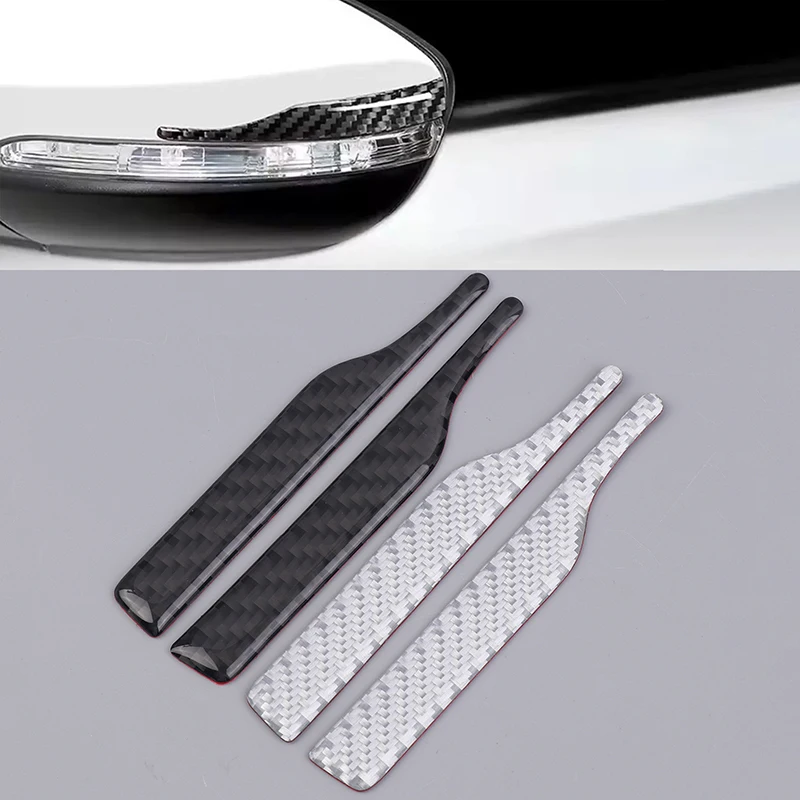 2pcs Rearview Mirror Anti-collision Strip Anti-scrape Strip Car Decoration Reflective Sticker Auto Parts