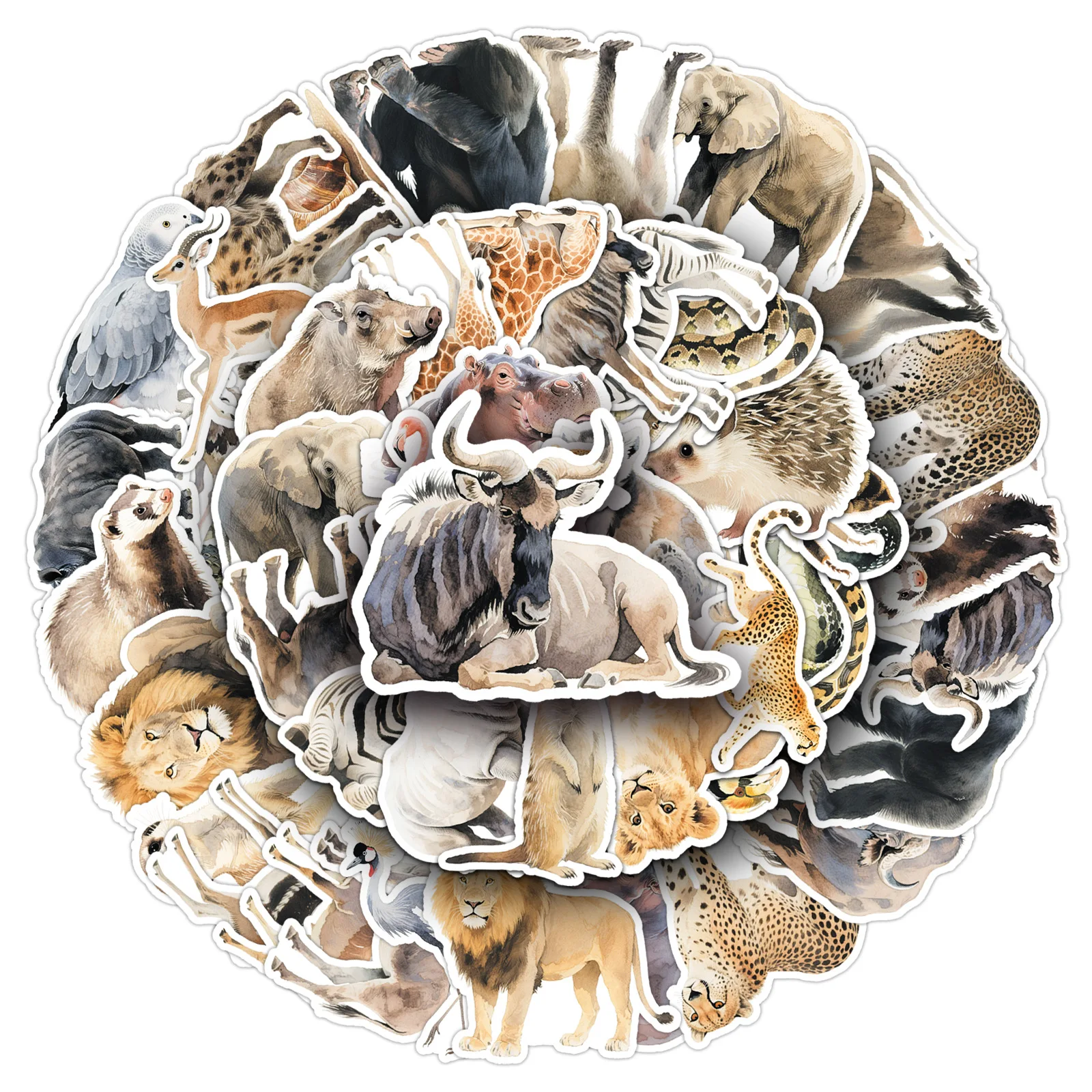 10/30/50 قطعة الحيوان الأفريقي الكتابة على الجدران ملصقات شخصية الكرتون المائية الرياح ليوبارد الزرافة ملصقات الزخرفية DIY بها بنفسك الغيتار
