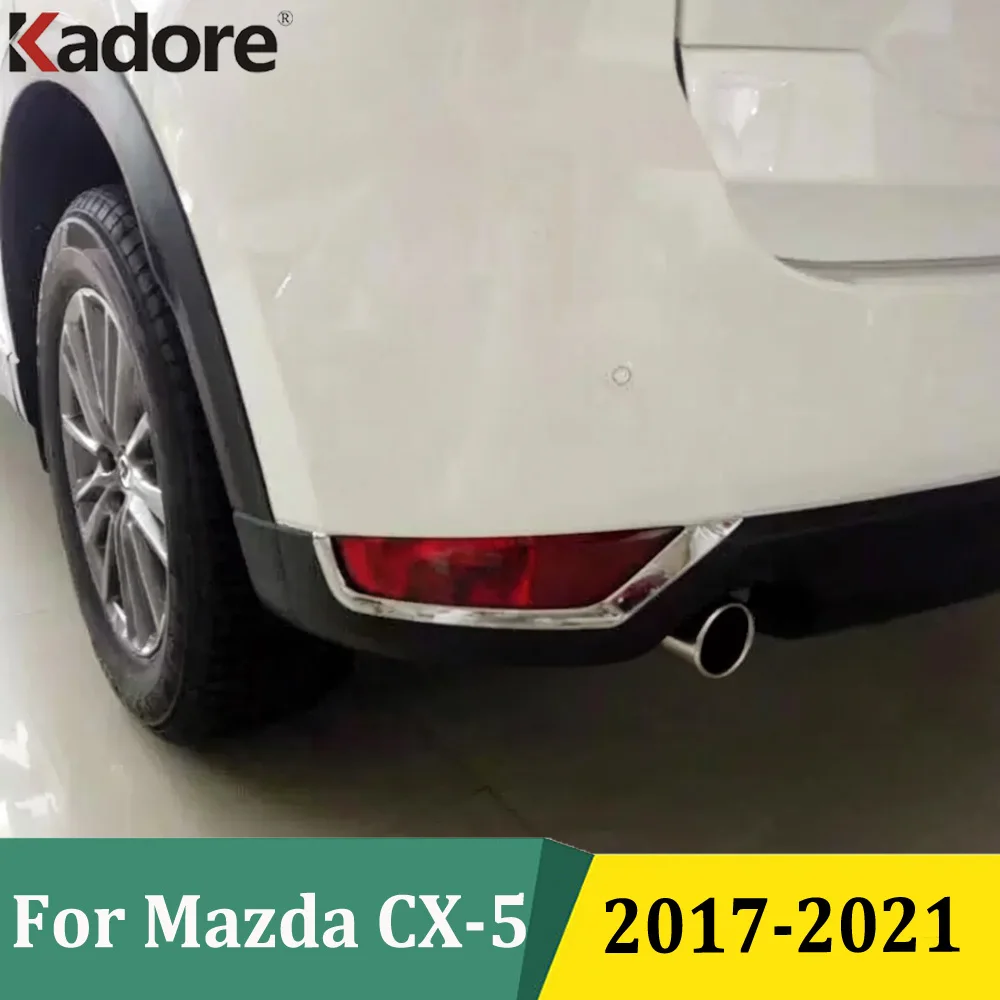 For Mazda CX-5 CX5 2017 2018 2019 2020 2021 KF Rear Fog Lights Eyebrow Lamp Cover Foglight Shade Trim Styling Car Accessories