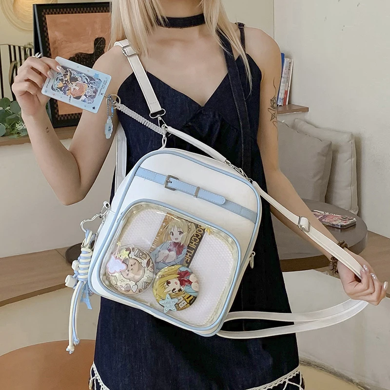 

Женские рюкзаки HAEX Dopamine, 20220, многофункциональные, с прозрачным окном, значок «сделай сам», сумка Ita, маленькая вместительная сумка через плечо, Bolso Mujer