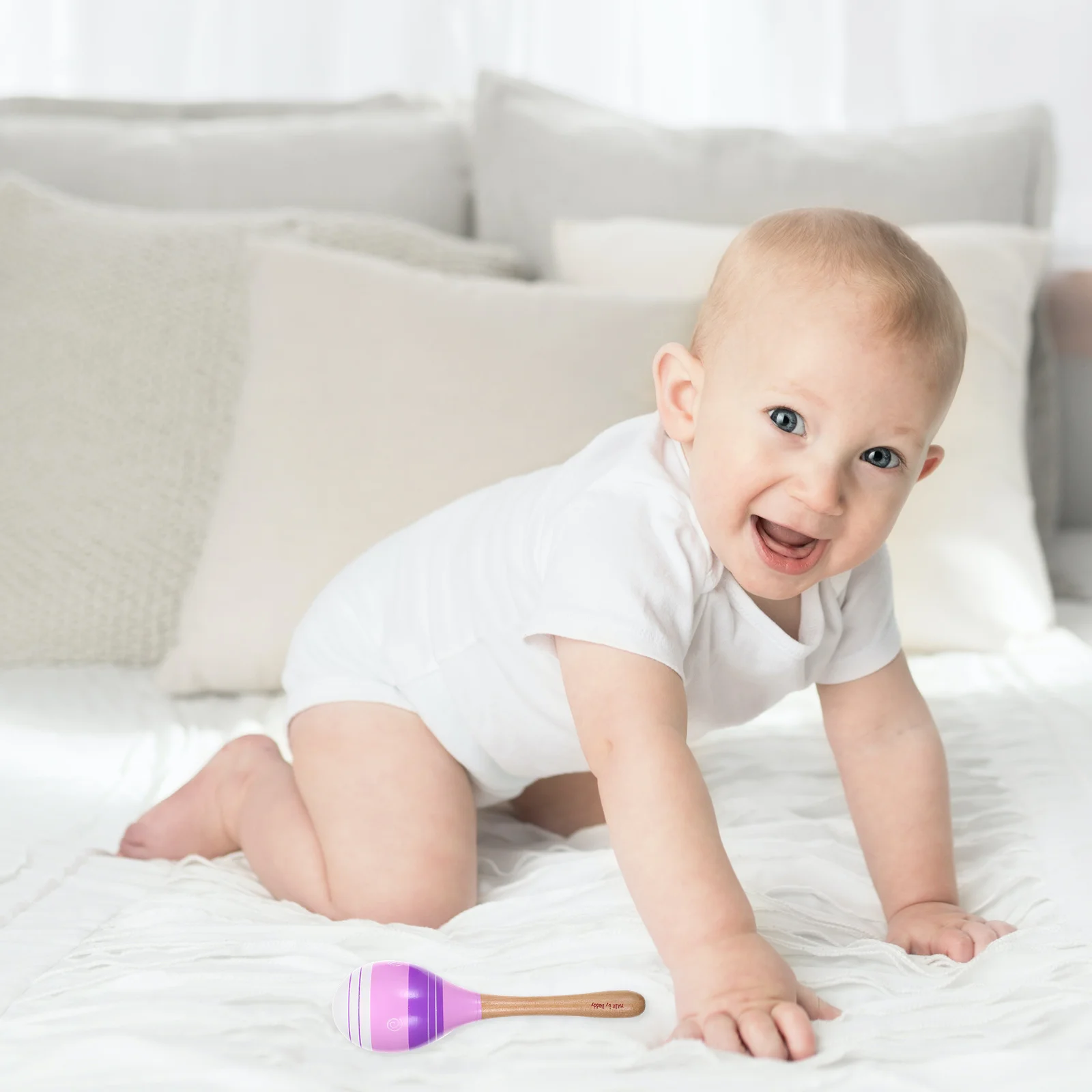 

2Pcs Sand Hammers for Kids Smooth Edges Safe Material Educational Musical Instrument Plaything for Child Coordination