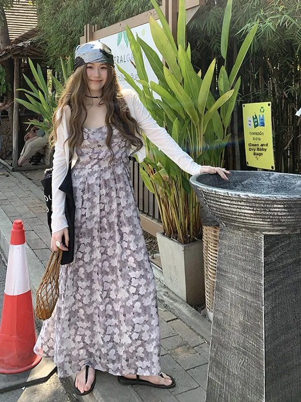 

Женское летнее платье больших размеров Dr Ele с квадратным вырезом, принтом и цветочным узором, без бретелек, для отпуска, стройнящее, длинное