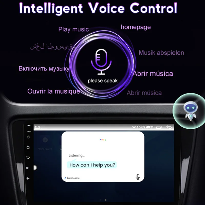 Navifans AI Voice Control Software Support Kinds Languages Selection Only Can Sell with Our Car Radio Together Can't Order Alone