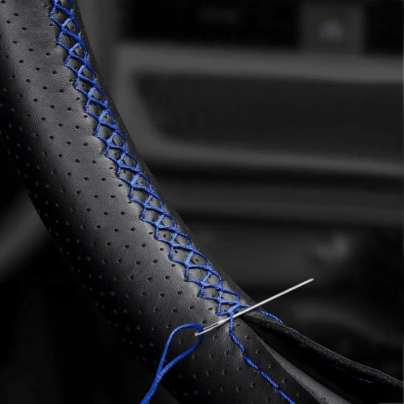 For Toyota Avensis 2003 2004 2005 2006 2007 Hand Braid Car Interior Steering Wheel Perforated Microfiber Leather Cover Trim