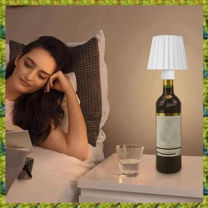 UISN مصباح زجاجة لاسلكي، 3 أضواء زجاجة يعتم ستبليس اللون، مصباح زجاجة النبيذ LED مصباح طاولة لاسلكي محمول للحانات #5