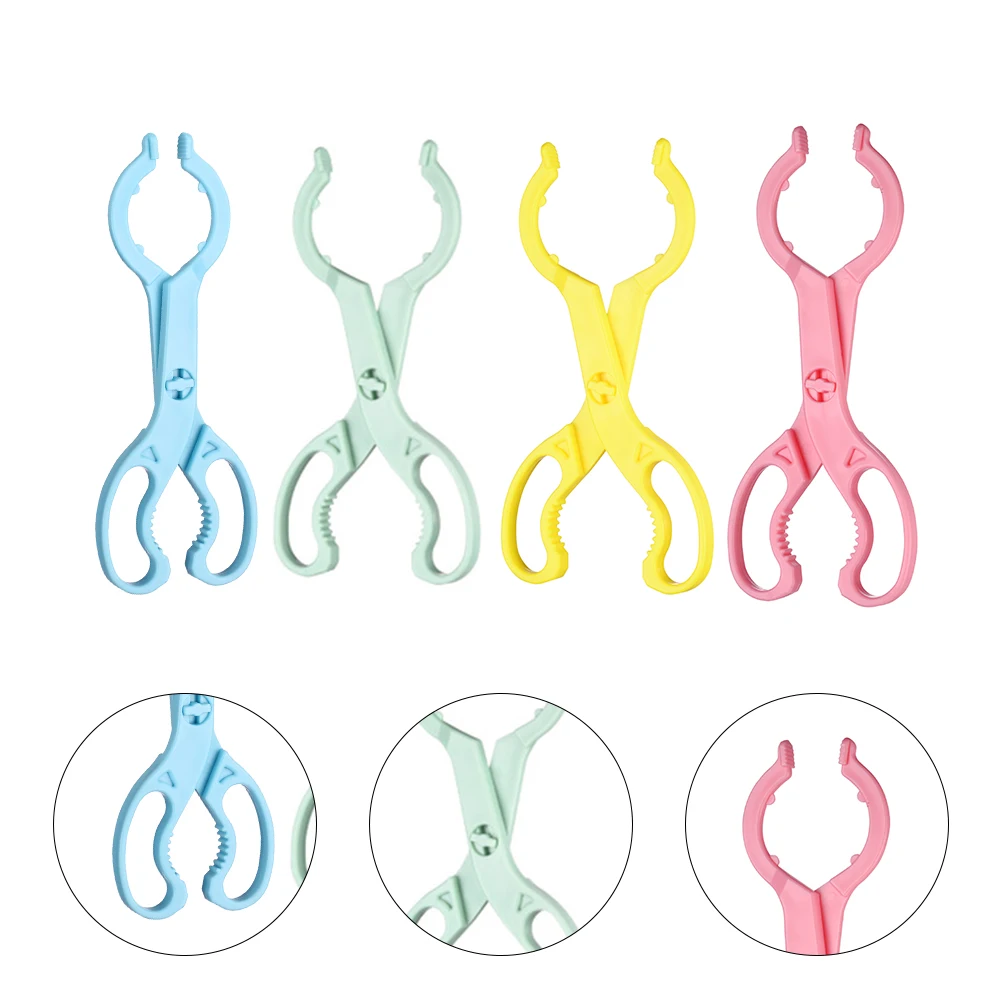

4pcs Baby Bottle Holder Feeding-Bottle Clamp Anti-Slip Detachable Clips Sterilizer Pan Pacifier Tongs Lightweight Durable