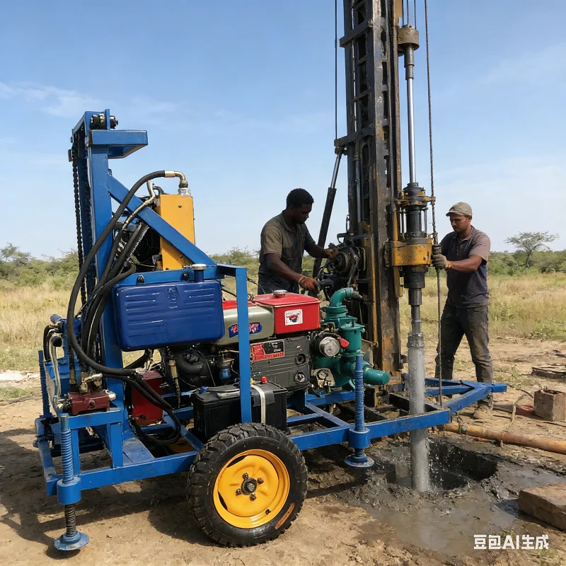 Customized 100m 180m 200m Diesel Water Well Drilling Rigs Portable Crawler Mobility Water Well Drilling Rig High Efficiency