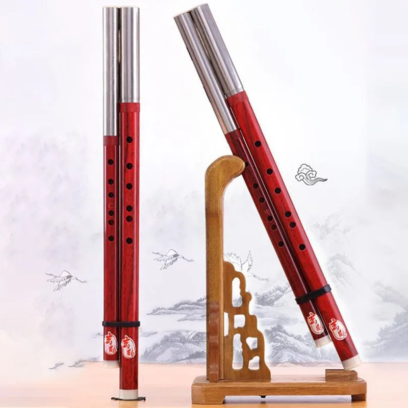 Double Tube Bawu Professional Transverse Blowing Flute Adult Beginners Performance Bawu Portable Resin Wind Flutes Instruments