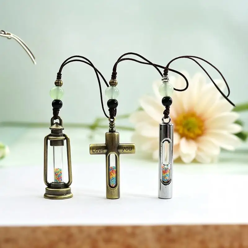 1PC Glass Vial Pendant Urn Keepsake Wishing Bottle Alloy Charm Handmade Keychain Backpack Decoration Women