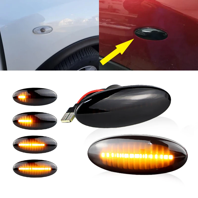 2pcs For Nissan Qashqai Dualis Juke Micra March Micra CUBE EVALIA Note X-Trail LEAF LED Side Marker Turn Signal Lights