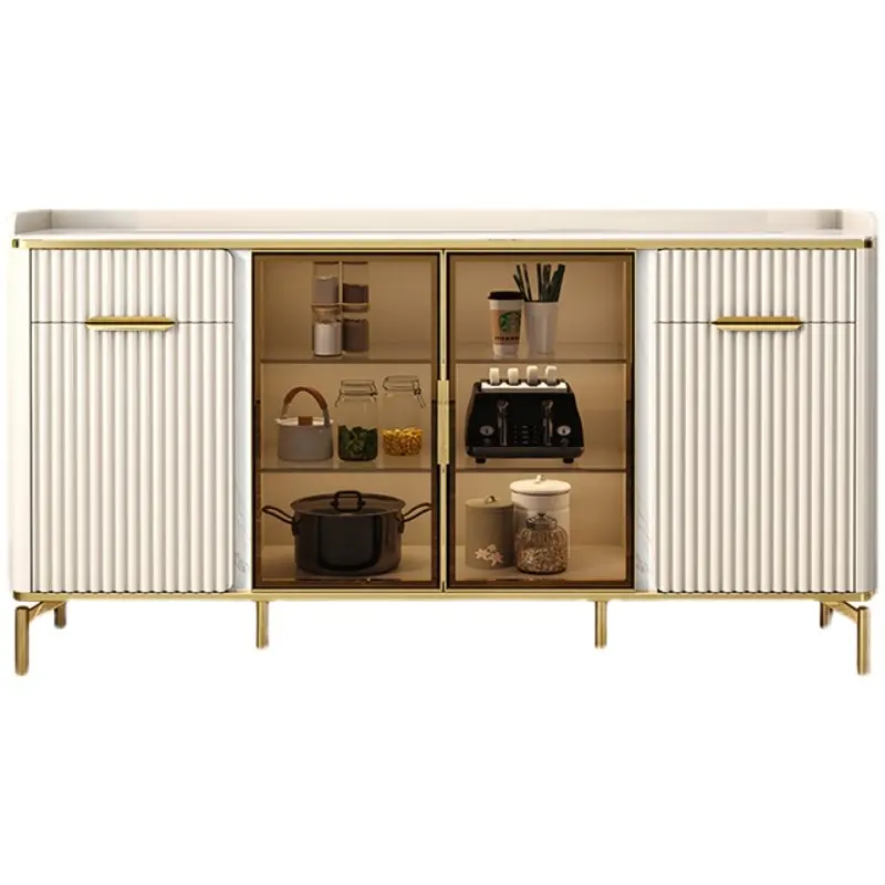 White Glass Luxury Kitchen Cabinet Classic Long Japanese Storage Kitchen Cabinet Drawer Modern Szafka Kuchenna Furniture Home