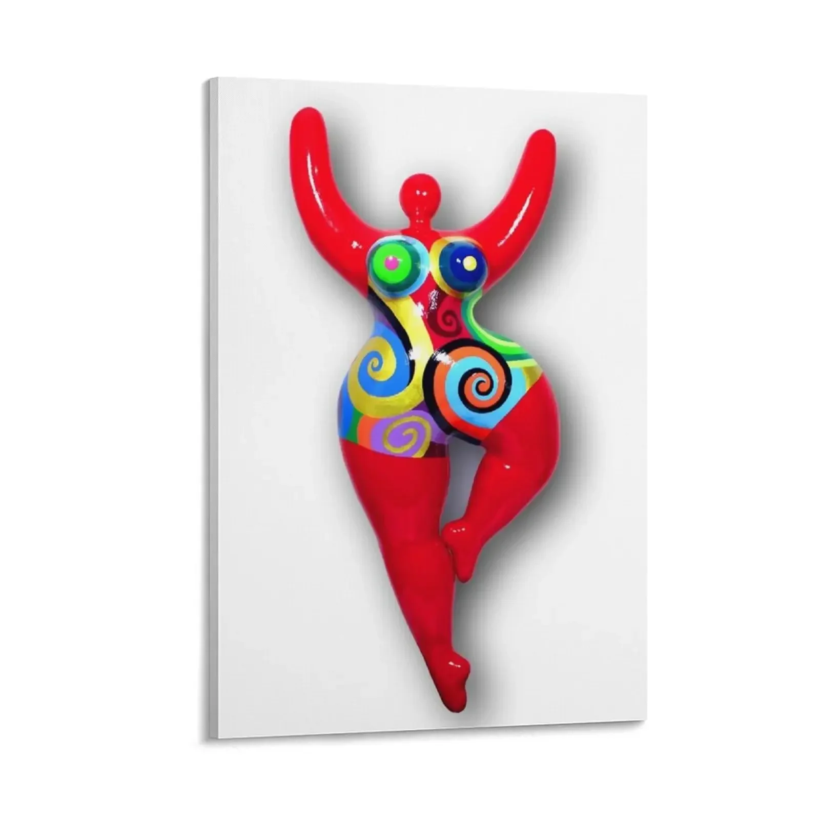 

red Nana spirals, copyright by Biriney - tribute to Niki de Saint Phalle rot-spiralmuster-joass050619 Canvas Painting