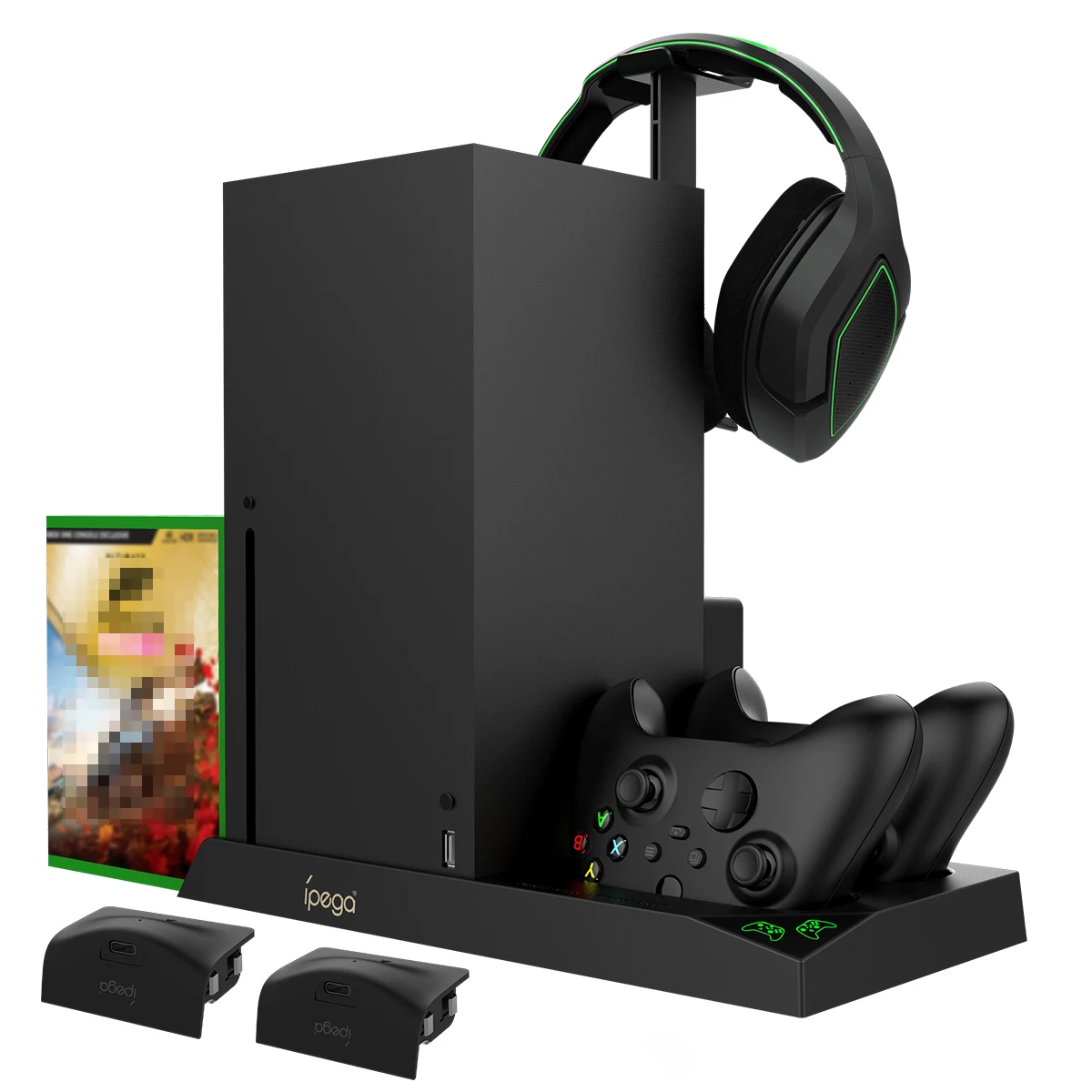 DOBE Cooling Stand/Dock  PG-XBX013 for XBX Console with Dual USB-C Charging, Game Storage & Headphone Holder, Built-in Fan - view 5