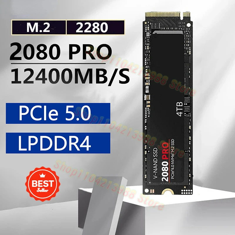 

4TB Ssd Solid State 2080pro Hard Drive Naff M.2 Ssd Nvme PCIE 4.0 Max Read 12000 Mb/s Gaming Internal Hard Disk for Pc Laptop