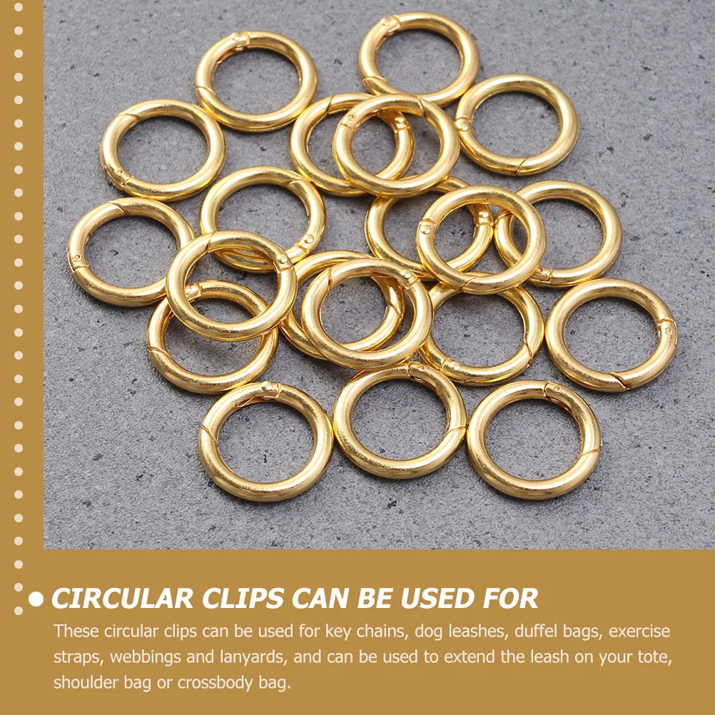 Chaveiro Buckle Open Jump Rings Split Round Mosquetão Chaveiro Titular Mola Gancho Fecho Snap Keyring 15 Pcs