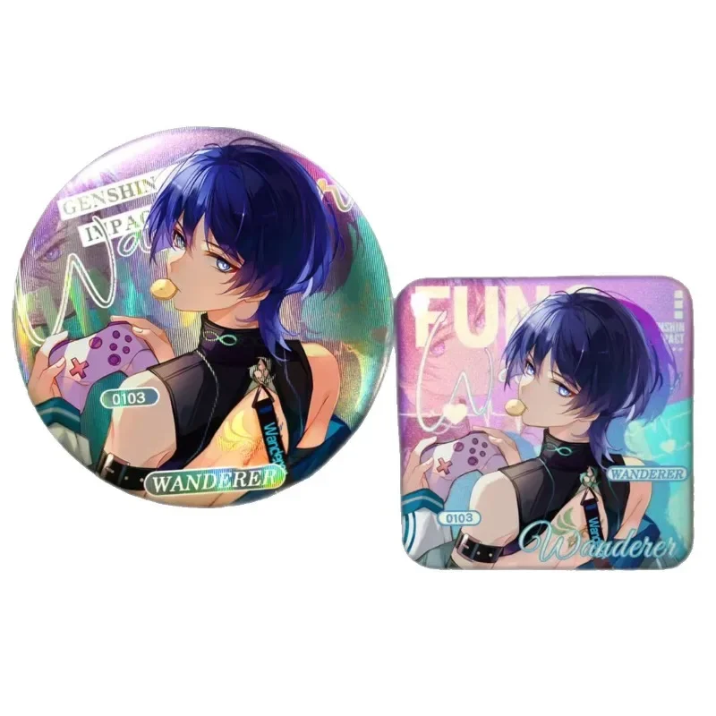 2 قطع تأثيري ظهره شارات مربعة واندرر الأبدي سيد غامض الحكمة 58 مللي متر دبابيس جمع دبوس الصدر