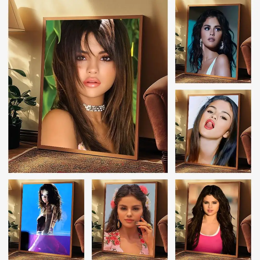 المغني S-Selena Gomez ملصق فني ذاتي اللصق ملصق مضاد للمياه مقهى غرفة النوم جدار ديكور