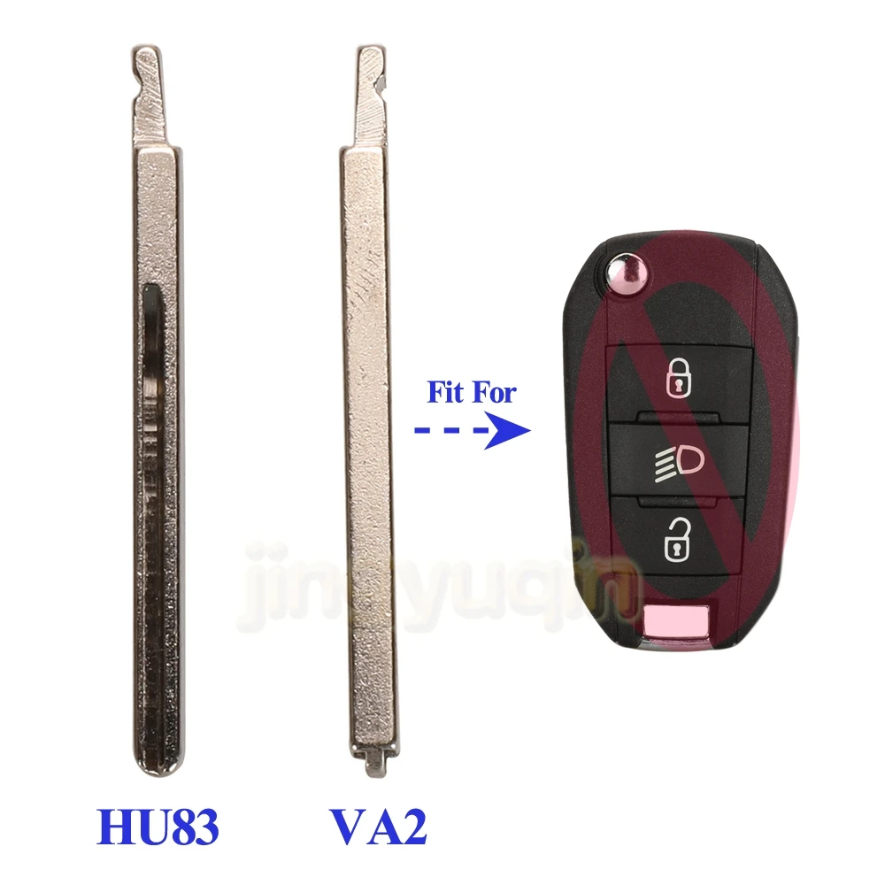 Jingyuqin Remote Uncut Blade Car Key Replacement For Peugeot 208 2008 301 308 5008 508 Citroen C4L Cactus C-Elysee HU83 VA2