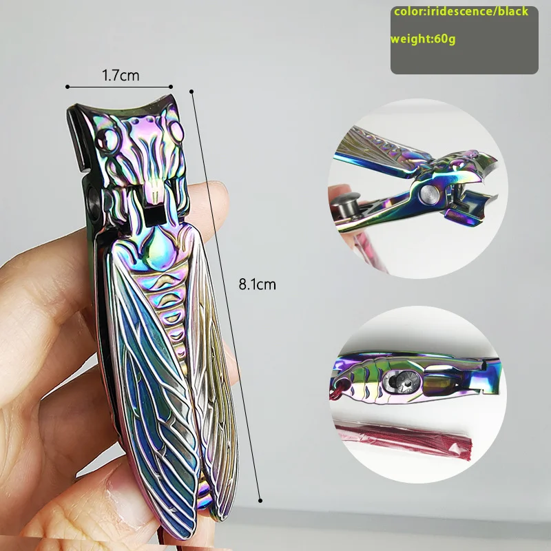 

Bionic Cicada-shaped Large Opening Stainless Steel Nail Clippers Portable Manicure Tool Set Golden Cicada Nail Scissors
