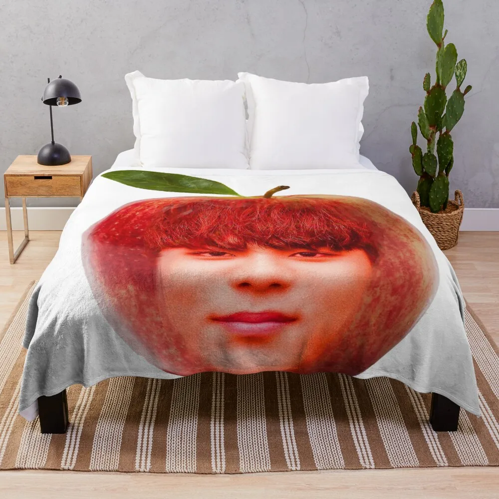 

Jongho Apple Throw Blanket knitted Nap blanket hairy