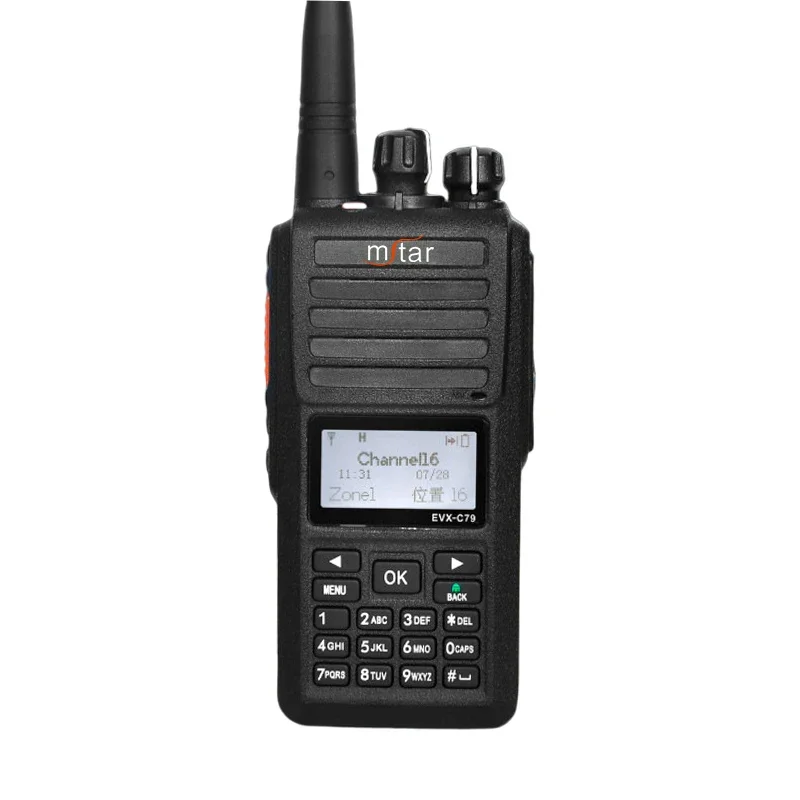 

Рация MSTAR EVX-C79 IP67, водонепроницаемая, пылезащищенная, с функцией экстренной сигнализации, двумя слотами связи, большой дальностью действия, черная, для улицы, VOX, 4 Вт