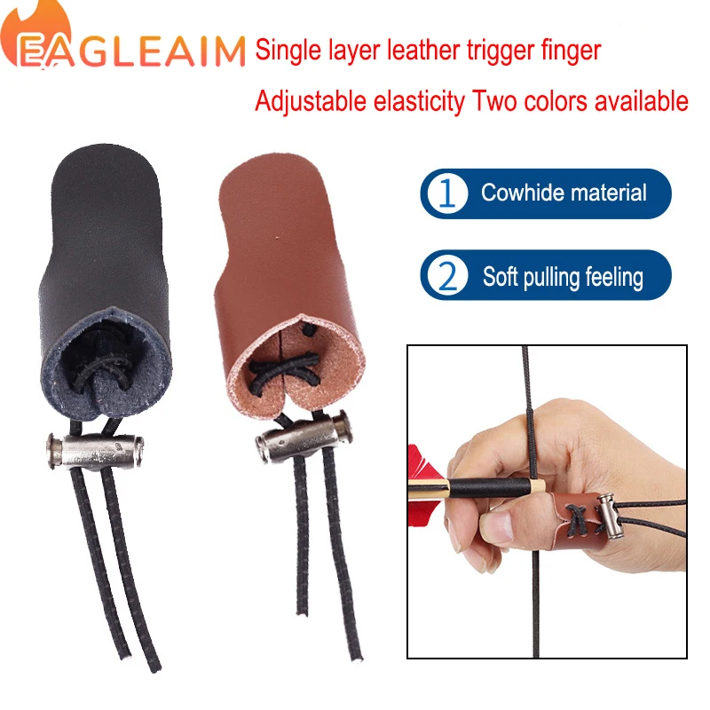 

1PC Single Finger Gloves Archery Thumb Ring Leather Thumb Guard Finger Protector Archery Finger Shooting Glove For Hunting Shoot