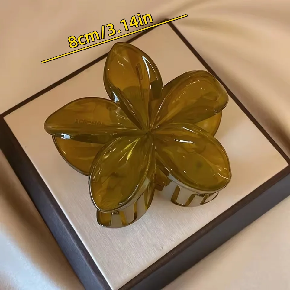 6 Stück Damen-Haarspangen im Meerjungfrau-Stil, Prinzessin, Ei, Blume, 20,3 cm, große Größe, braun, beige, Kopfbedeckung, täglicher Gebrauch, Pferdeschwanz, Hai-Clip – Detail 4
