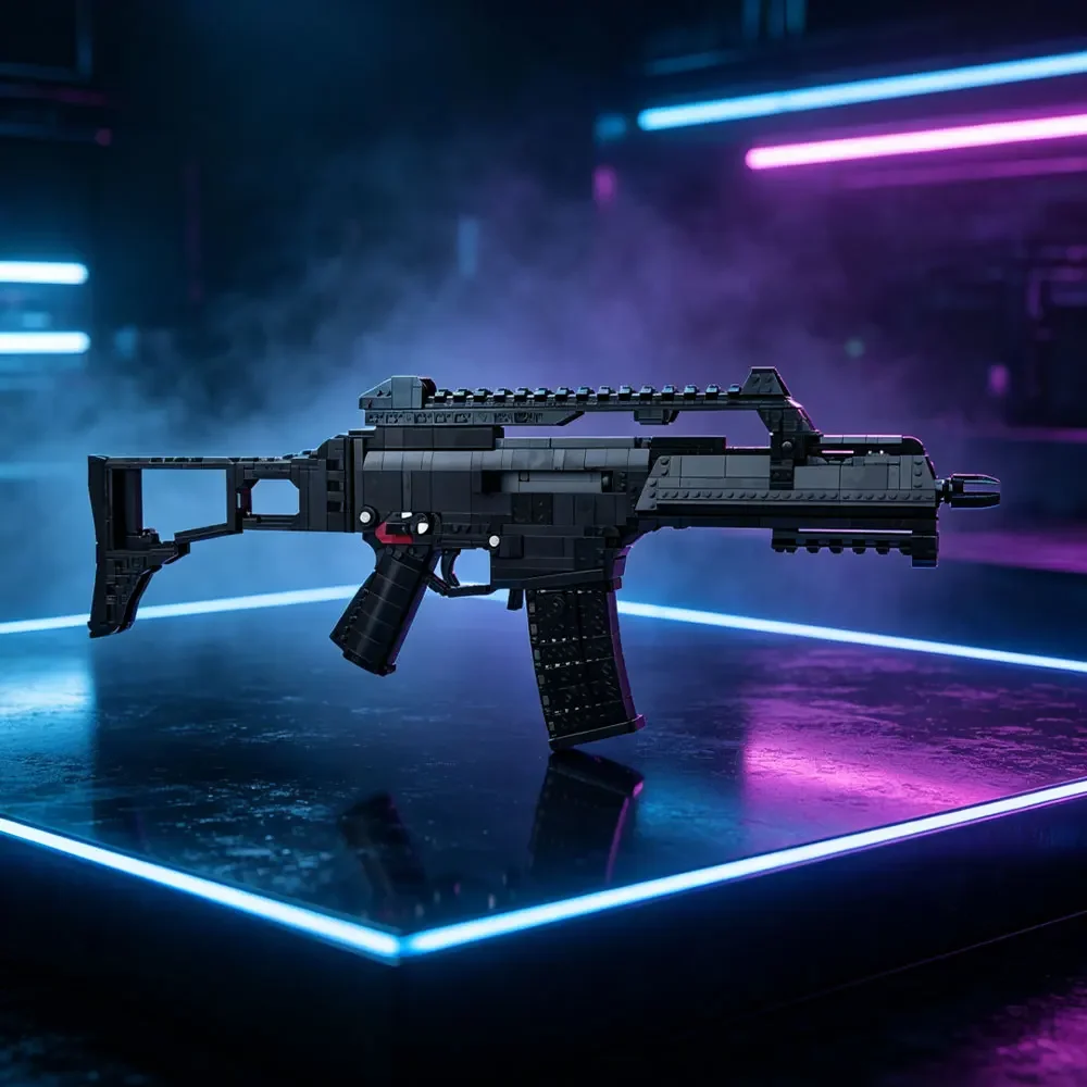 MOC G36C Weapons Bricks Military Enthusiast G36C Rifle Building Block Model Creativity Assemble Toys Adult DIY Birthday Gifts