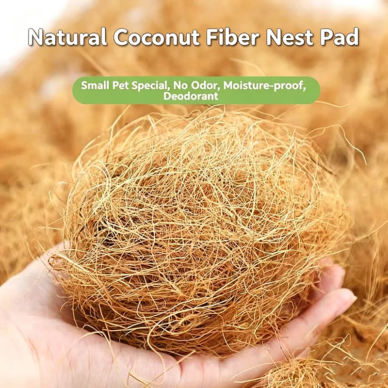 50g/100g Fibres de coco naturelles et biologiques longues pour couverture de pot de plantes, maintien de la chaleur du sol, litière pour reptiles, nid pour oiseaux