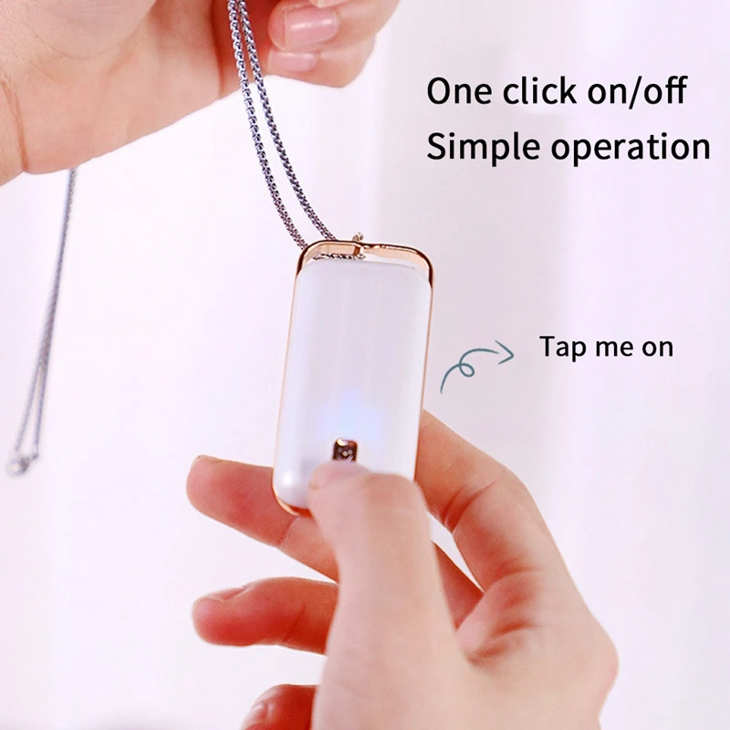 Pemurni udara pribadi Mini, pemurni udara Ion negatif portabel dengan kalung dapat diisi ulang