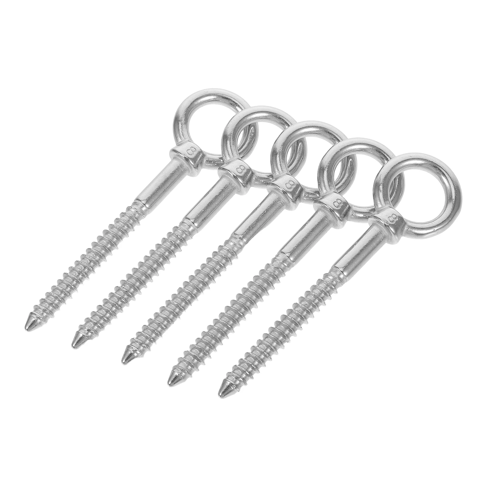 

5pcs Stainless Steel Eye Bolts Self Tapping Screws Hooks Heavy Duty Furniture Decorative Wall Mounting Hanging Accessories Screw