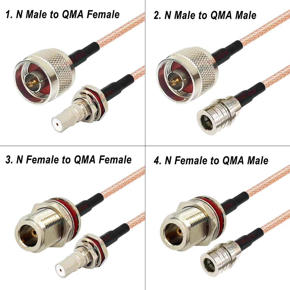 L16 N to QMA Quick Plug RG-316 Cable Bulkhead QMA Femae to N Female Waterproof or N Male Plug Connector 50-1.5 RF Coaxial Cable