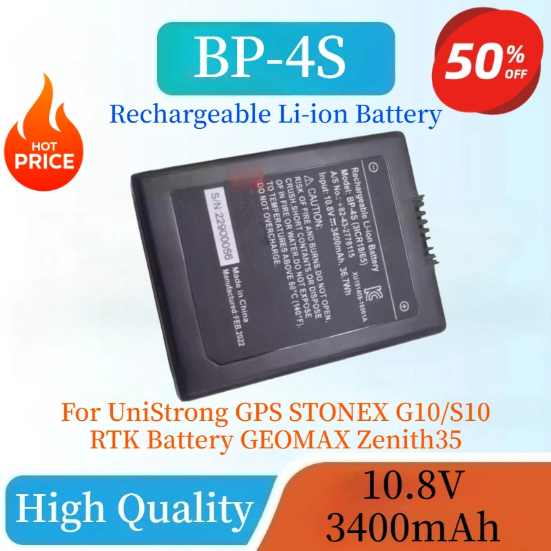 

High Quality BP-4S 10.8V 3400mAh Rechargeable Li-ion Battery For UniStrong GPS STONEX G10/S10 RTK Battery GEOMAX Zenith35