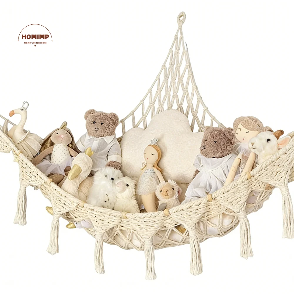 

Джамбо-гамак с мягкими животными, подвесная тканая сетка, держатель для игрушек, гигантская вместимость, треугольный игрушечный гамак, сетка для хранения, детская комната