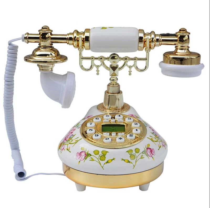 Telephone European Retro Home Antique Landline Old-fashioned Office Antique American Telephone Turntable Telephone