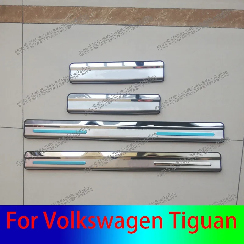 Pelat ambang pintu mobil baja tahan karat untuk VW Volkswagen Tiguan 2007 2008 2009 2010 2011 2012 2013 2014-2016