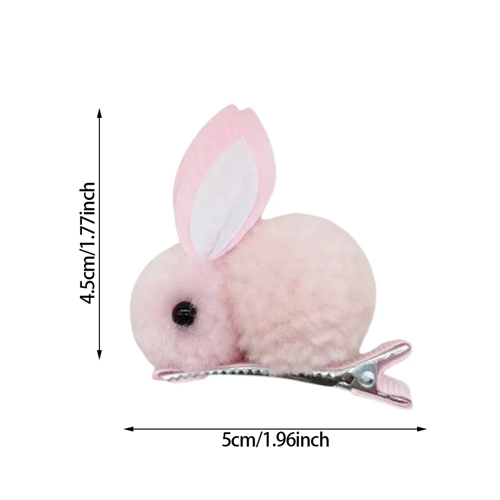 Cute Rabbit Hair Ball Clip para crianças, grampos de cabelo para crianças, acessórios de cabelo simples, headwear, presilha, menina, criança