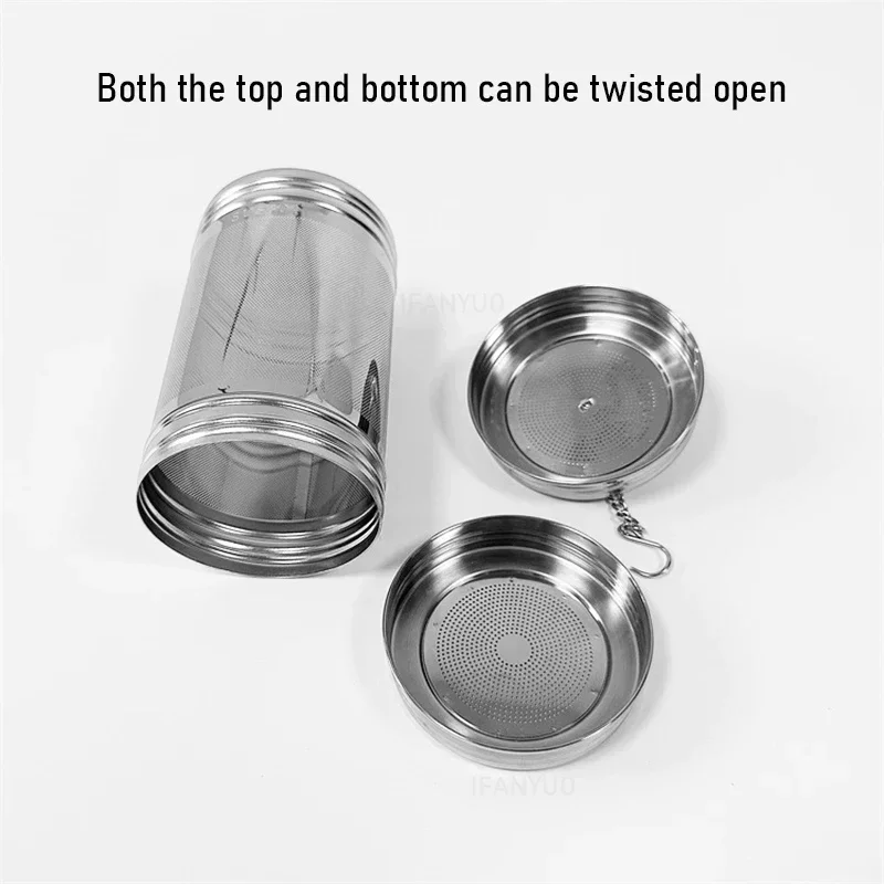 Fine Mesh Filter Tea Infuser Cylindrical Spice Strainer Seasoning Mesh Herbal Stainless Steel Teakettle Locking Filter Reusable