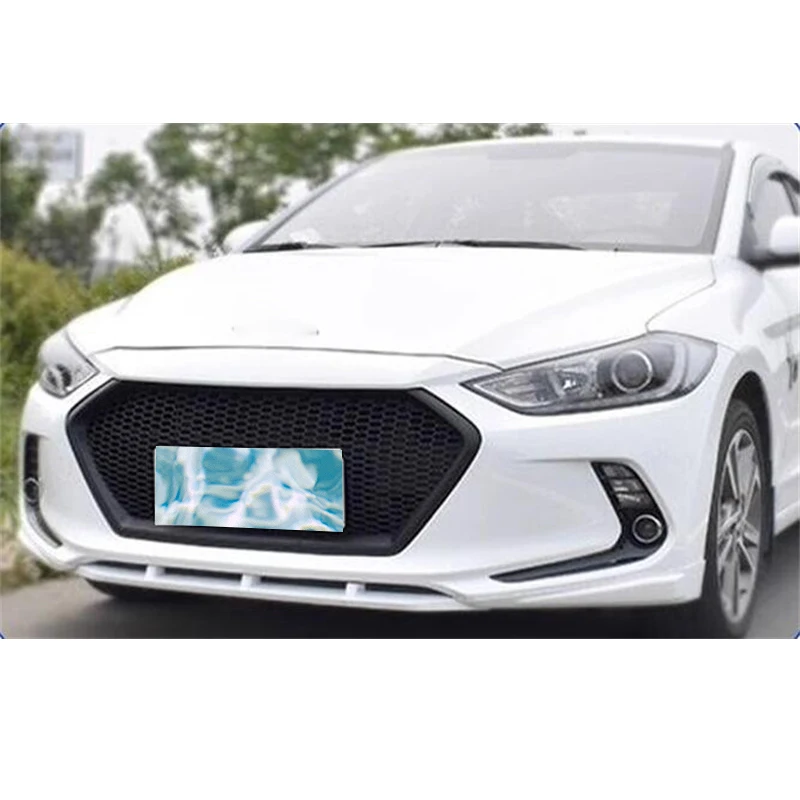 For ABS Front Bumper Honeycomb Grill Hyundai Elantra Splitter Cover Accessories Racing Grills Body Kit 2016-2021 Year