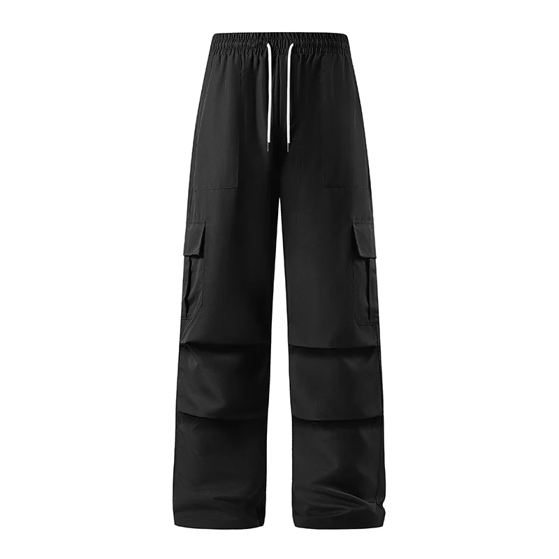 

Мужские однотонные эластичные повседневные модные брюки-карго с высокой талией и карманами