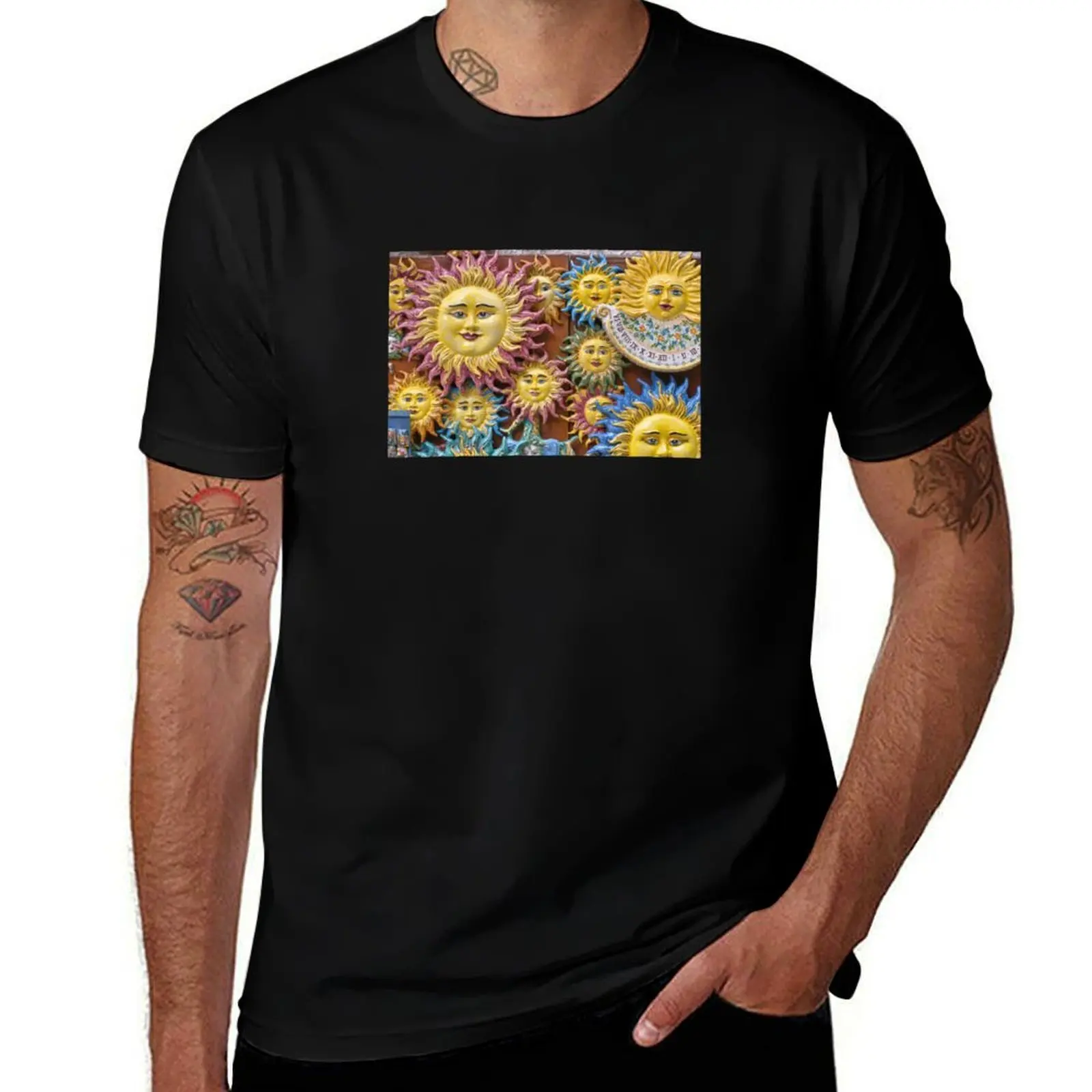 

Sicily, Sicilia, Italia - unique sicilian ceramic sun T-Shirt man clothes blue archive sweat shirts, men