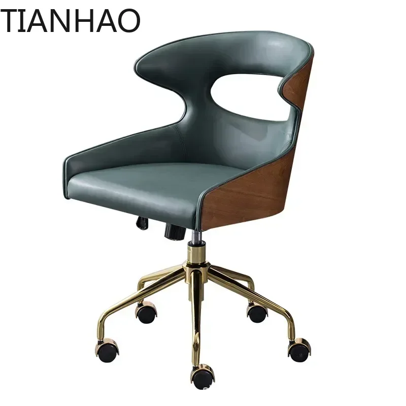 Luxury Nordic Computer Chair - Lift Function for Home Office, Simple Furniture with Backrest, Rotating Game Armchair