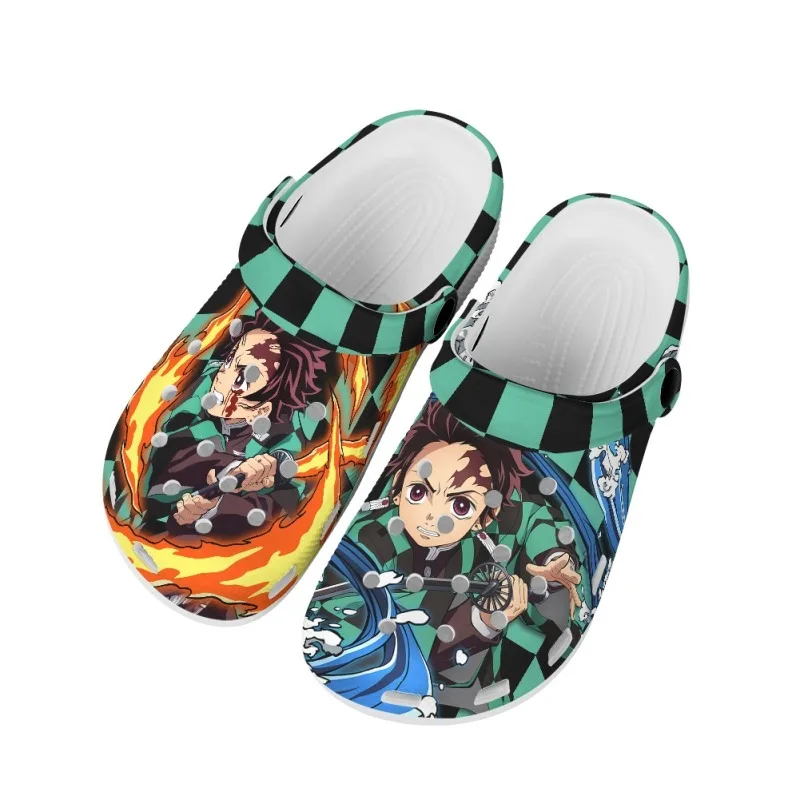شيطان القاتل لانهائي مدينة الصنادل المراهقين أحذية ماء Kimetsu No Yaiba المنزل حديقة قباقيب حذاء مخصص ثقب الشاطئ النعال للجنسين #2