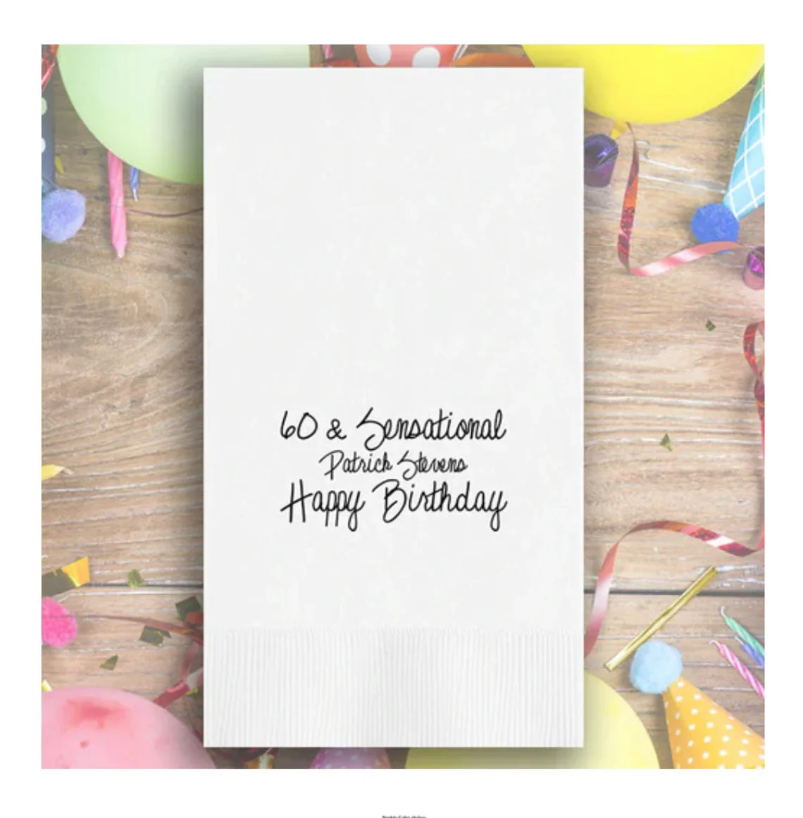 Personalized Birthday Dinner Napkins/Guest Towels, Foil Pressed, 100/Set, Made in the USA, Birthday Napkins, Custom Napkins, Par