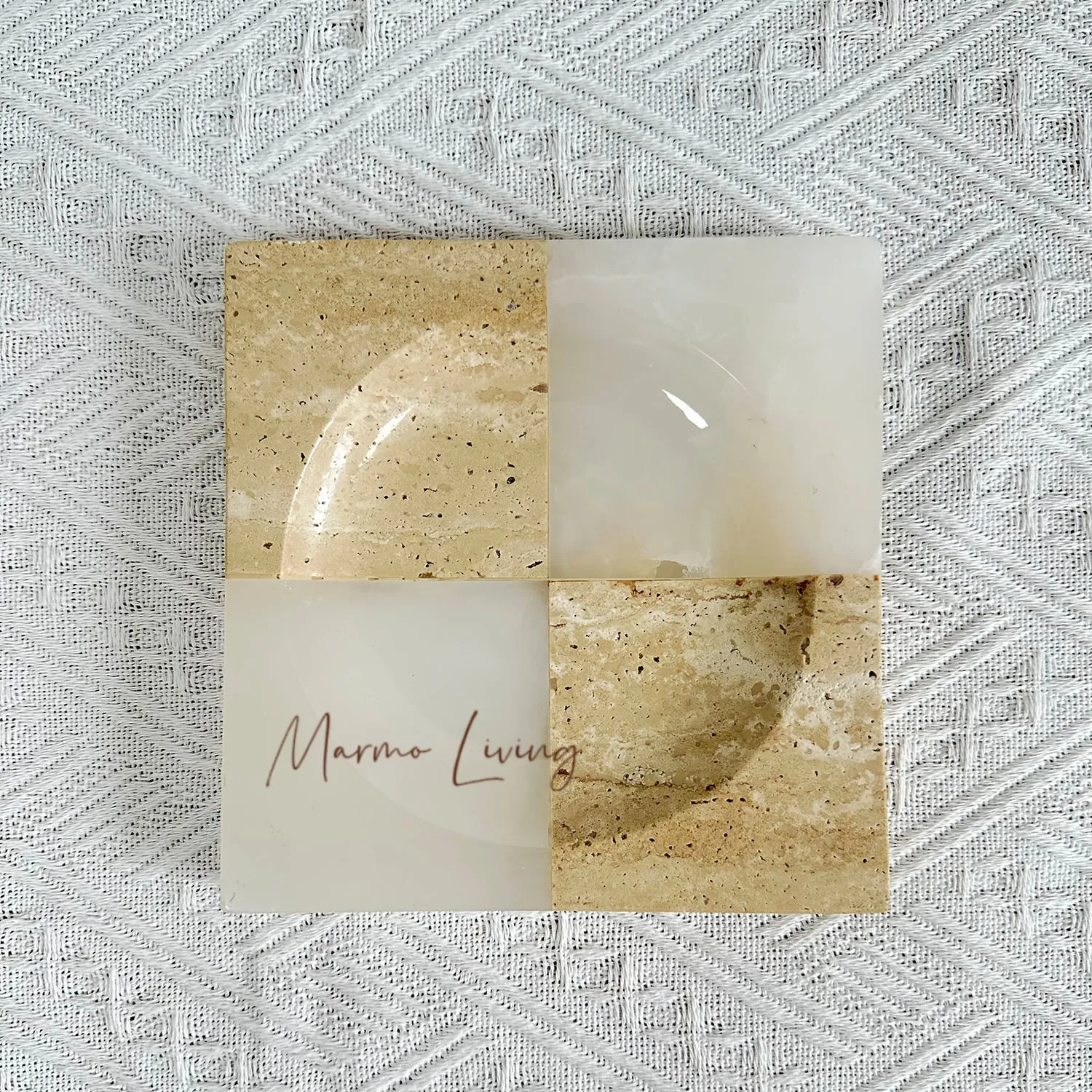 

Nordic Luxury Marble Jewelry Key Tray Creative Mosaic Desktop Decor