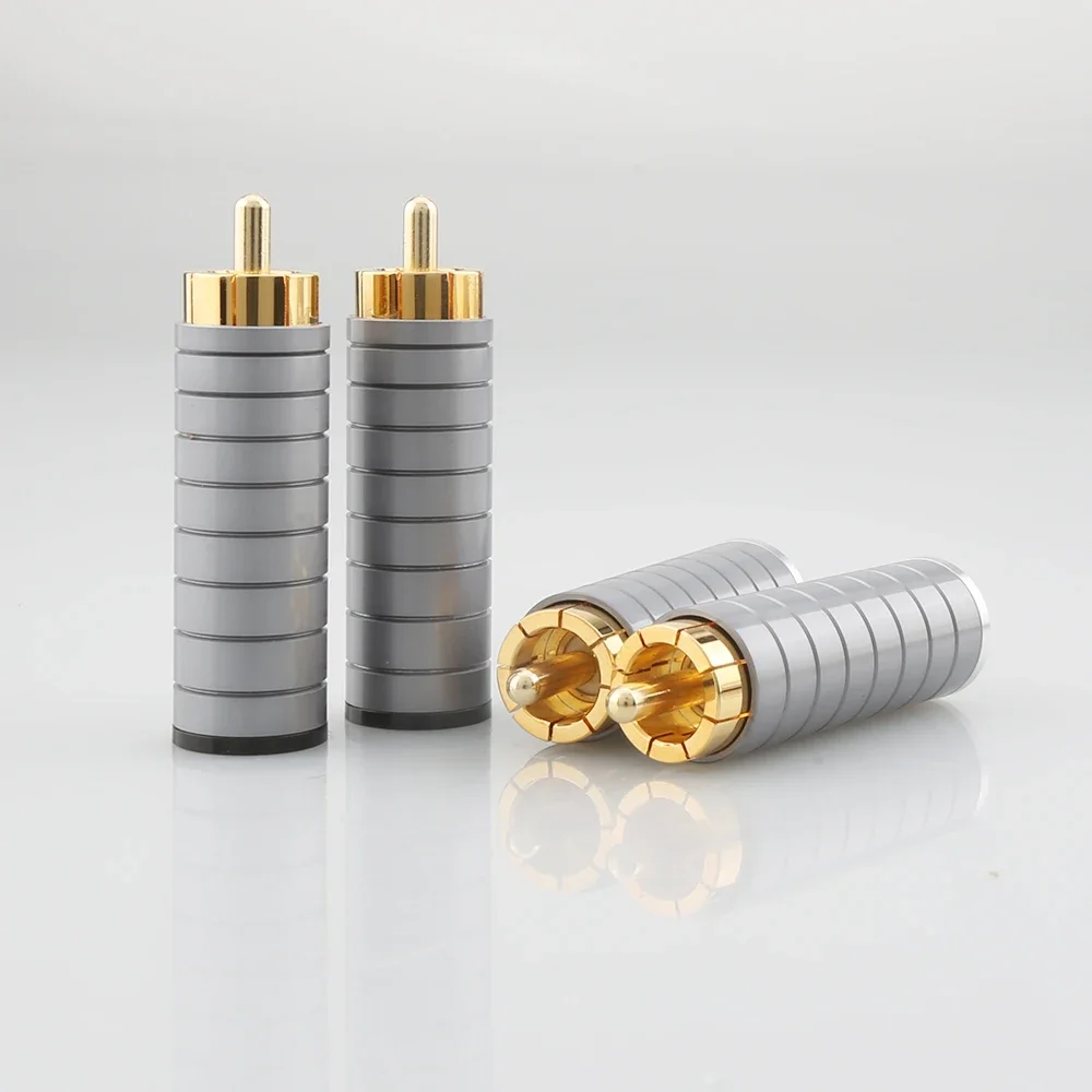 4x Premium RCA Phono Stecker vergoldet Solder Audio Anschlüsse 10mm RCA Kabel Pllug HIFI