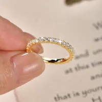 Bague de mariage en or 14 carats pour femmes, certifiée couleur D VVS1, bague d'éternité en moissanite créée en laboratoire de 2mm, bijoux étincelants 4