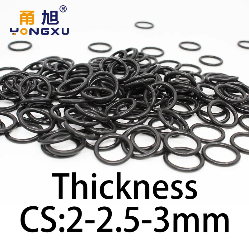 O-ring thickness 2-2.5-3mm CS fluororubber FKM sealing temperature resistant gasket rubber ring complete in specifications.-.